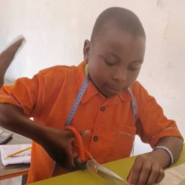 Boy training at cutting